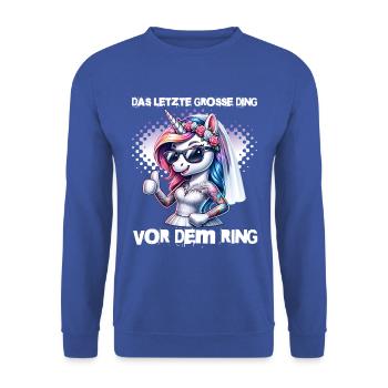 Enterrement de vie de garçon Mariée Enterrement de vie de jeune fille Grondement de femmes - Sweat-shirt Unisexe - bleu royal - Devant - Alina (178cm) & Michal (187cm)