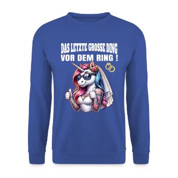 Enterrement de vie de garçon Mariée Enterrement de vie de jeune fille Grondement de femmes - Sweat-shirt Unisexe - bleu royal - Devant - Alina (178cm) & Michal (187cm)