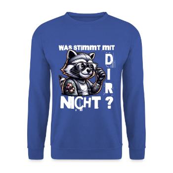 I hate people - What's wrong with you - Unisex Sweatshirt - royal blue - Front - Alina (178cm) & Michal (187cm)