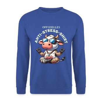 Méditation & Yoga Officiel Anti Stress - Sweat-shirt Unisexe - bleu royal - Devant - Alina (178cm) & Michal (187cm)