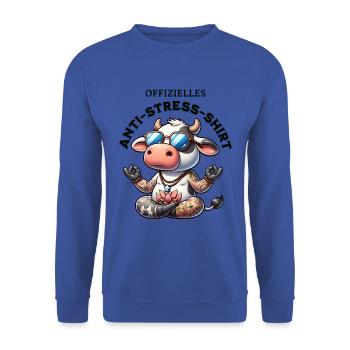 Méditation & Yoga Officiel Anti Stress - Sweat-shirt Unisexe - bleu royal - Devant - Alina (178cm) & Michal (187cm)