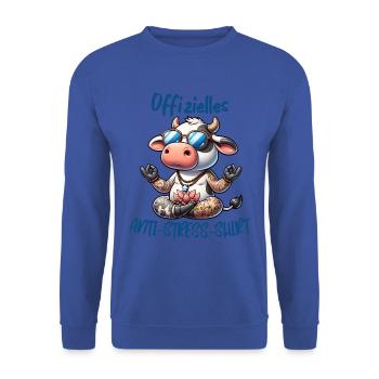 Méditation & Yoga Officiel Anti Stress - Sweat-shirt Unisexe - bleu royal - Devant - Alina (178cm) & Michal (187cm)