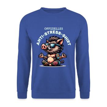 Meditate & Yoga Official Anti Stress - Unisex Sweatshirt - royal blue - Front - Alina (178cm) & Michal (187cm)
