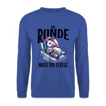 I'm tired so the round has to sleep in the square - Unisex Sweatshirt - royal blue - Front - Alina (178cm) & Michal (187cm)