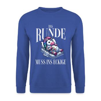 I'm tired so the round has to sleep in the square - Unisex Sweatshirt - royal blue - Front - Alina (178cm) & Michal (187cm)
