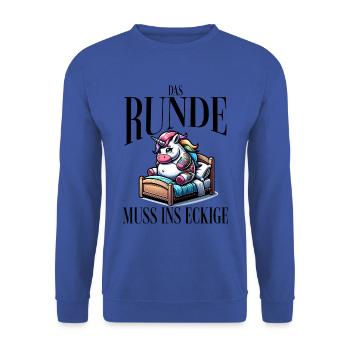 I'm tired so the round has to sleep in the square - Unisex Sweatshirt - royal blue - Front - Alina (178cm) & Michal (187cm)
