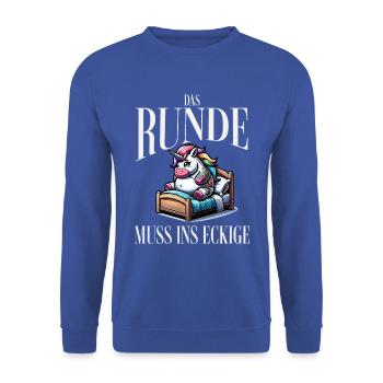 I'm tired so the round has to sleep in the square - Unisex Sweatshirt - royal blue - Front - Alina (178cm) & Michal (187cm)