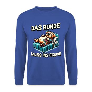 I'm tired so the round has to sleep in the square - Unisex Sweatshirt - royal blue - Front - Alina (178cm) & Michal (187cm)