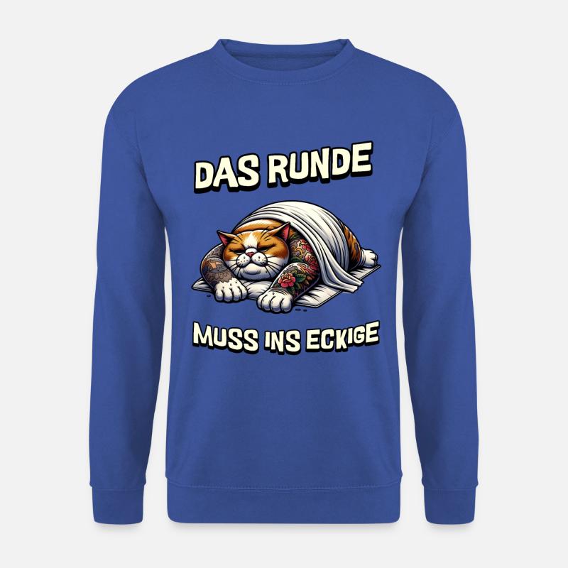 Bin Müde somit muss das runde ins Eckige Schlafen - Unisex Pullover - Royalblau