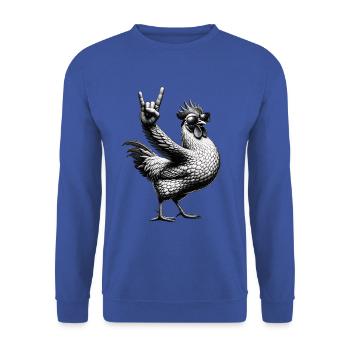 Festival de musique Rock Chicken Rock n Roll - Sweat-shirt Unisexe - bleu royal - Devant - Alina (178cm) & Michal (187cm)