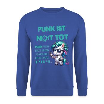Festival Fun Je suis vieux mais le punk n’est pas mort - Sweat-shirt Unisexe - bleu royal - Devant - Alina (178cm) & Michal (187cm)