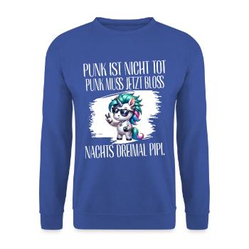 Festival Fun Je suis vieux mais le punk n’est pas mort - Sweat-shirt Unisexe - bleu royal - Devant - Alina (178cm) & Michal (187cm)