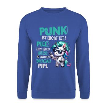 Festival Fun Je suis vieux mais le punk n’est pas mort - Sweat-shirt Unisexe - bleu royal - Devant - Alina (178cm) & Michal (187cm)
