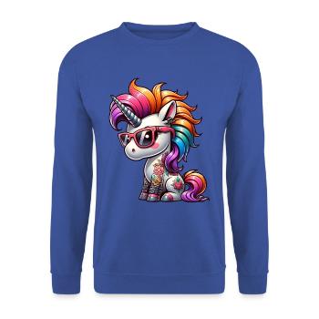 Punk Rock - Ich bin alt aber Punk ist nicht tot - Unisex Pullover - Royalblau - Vorne - Alina (178cm) & Michal (187cm)