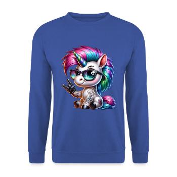 Punk Rock - Ich bin alt aber Punk ist nicht tot - Unisex Pullover - Royalblau - Vorne - Alina (178cm) & Michal (187cm)