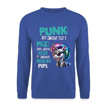 Punk Rock - Ich bin alt aber Punk ist nicht tot - Unisex Pullover - Royalblau - Vorne - Alina (178cm) & Michal (187cm)