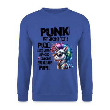Punk Rock - Ich bin alt aber Punk ist nicht tot - Unisex Pullover - Royalblau - Vorne - Alina (178cm) & Michal (187cm)