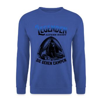 Legends don't age, they go camping - Unisex Sweatshirt - royal blue - Front - Alina (178cm) & Michal (187cm)