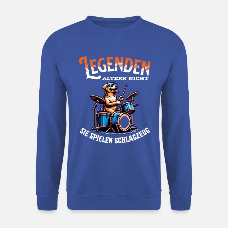 Legenden altern nicht sie gehen Schlagzeug - Unisex Pullover - Royalblau