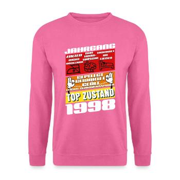 27 ans Millésime 1998 Anniversaire - Sweat-shirt Unisexe - rose - Devant