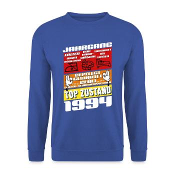 31 year old vintage 1994 birthday - Unisex Sweatshirt - royal blue - Front - Alina (178cm) & Michal (187cm)