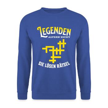Legends don't age, they go riddles - Unisex Sweatshirt - royal blue - Front - Alina (178cm) & Michal (187cm)