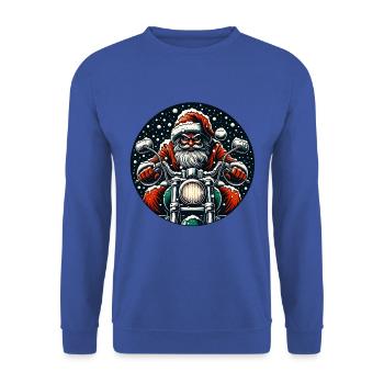 Motorcycle Santa Claus Biker Christmas - Unisex Sweatshirt - royal blue - Front - Alina (178cm) & Michal (187cm)