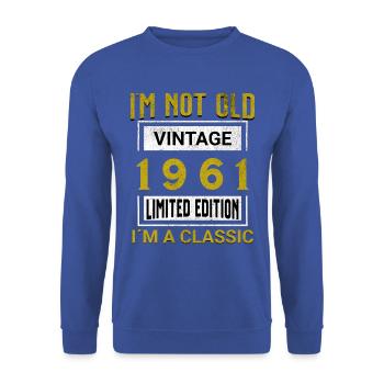Birthday 64 years old I'm not old I ́m classic - Unisex Sweatshirt - royal blue - Front - Alina (178cm) & Michal (187cm)
