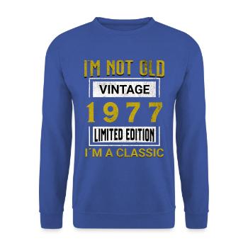 Birthday 48 years old I'm not old I ́m classic - Unisex Sweatshirt - royal blue - Front - Alina (178cm) & Michal (187cm)