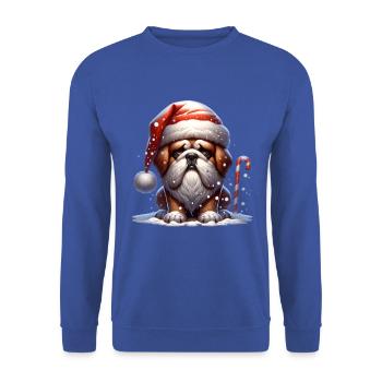 Père Noël Chien Noël Hommes et femmes - Sweat-shirt Unisexe - bleu royal - Devant - Alina (178cm) & Michal (187cm)