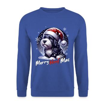 Père Noël Chien Noël Hommes et femmes - Sweat-shirt Unisexe - bleu royal - Devant - Alina (178cm) & Michal (187cm)