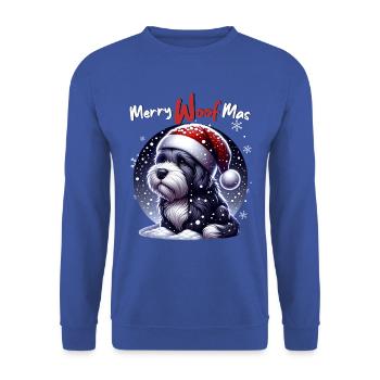 Père Noël Chien Noël Hommes et femmes - Sweat-shirt Unisexe - bleu royal - Devant - Alina (178cm) & Michal (187cm)