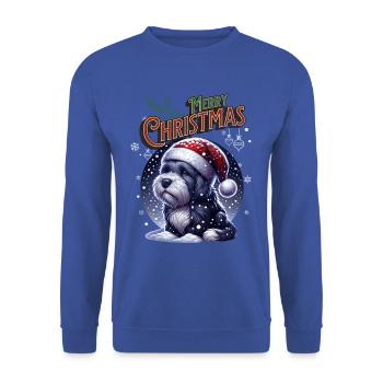 Père Noël Chien Noël Hommes et femmes - Sweat-shirt Unisexe - bleu royal - Devant - Alina (178cm) & Michal (187cm)