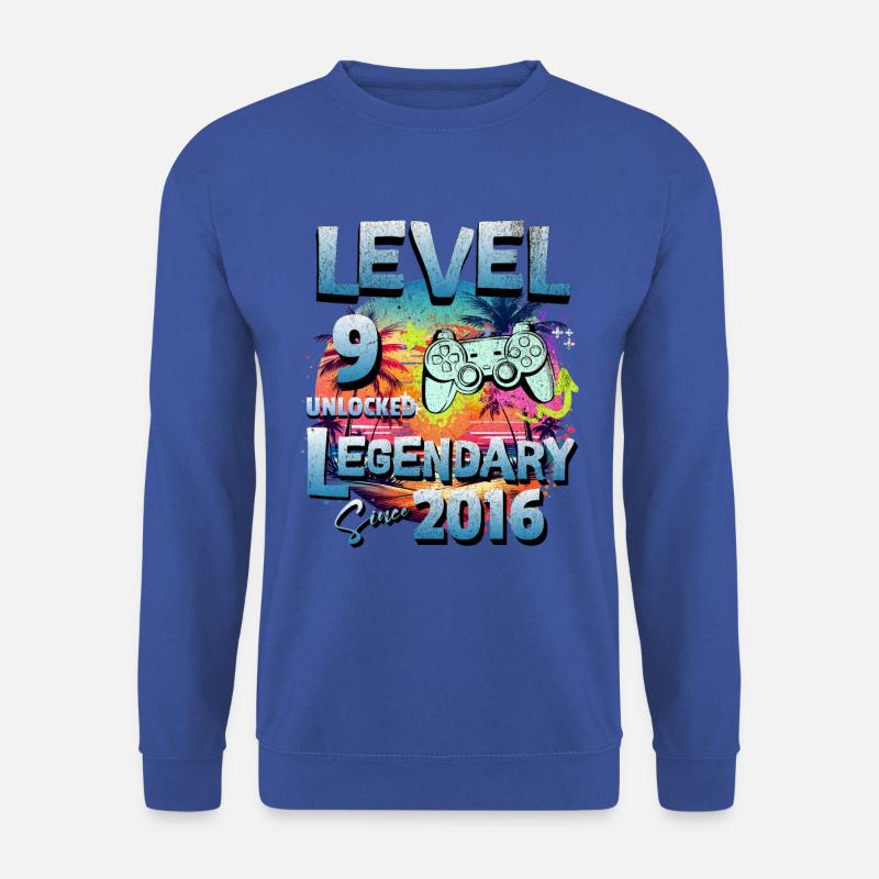 Level 9 Freigeschaltet seit 2016 Geburtstag - Unisex Pullover - Royalblau