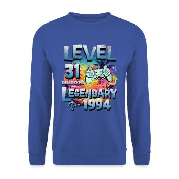 Level 31 Unlocked since 1982 Birthday - Unisex Sweatshirt - royal blue - Front - Alina (178cm) & Michal (187cm)