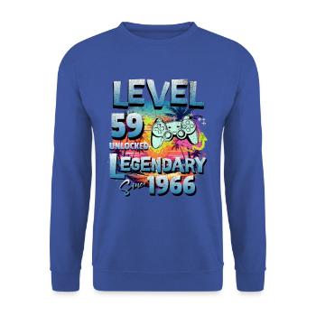 Niveau 59 Débloqué depuis 1982 Anniversaire - Sweat-shirt Unisexe - bleu royal - Devant - Alina (178cm) & Michal (187cm)