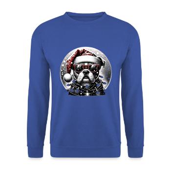Père Noël Chien Noël Hommes et femmes - Sweat-shirt Unisexe - bleu royal - Devant - Alina (178cm) & Michal (187cm)