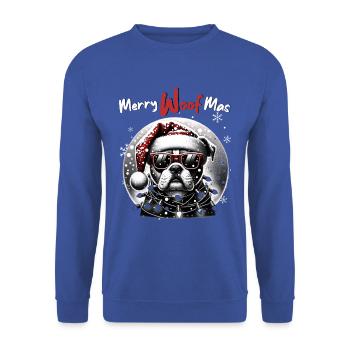 Père Noël Chien Noël Hommes et femmes - Sweat-shirt Unisexe - bleu royal - Devant - Alina (178cm) & Michal (187cm)
