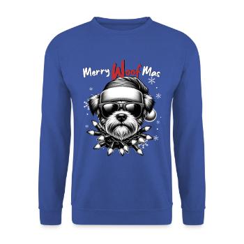 Père Noël Chien Noël Hommes et femmes - Sweat-shirt Unisexe - bleu royal - Devant - Alina (178cm) & Michal (187cm)