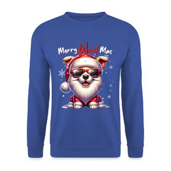Père Noël Chien Noël Hommes et femmes - Sweat-shirt Unisexe - bleu royal - Devant - Alina (178cm) & Michal (187cm)