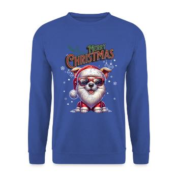 Père Noël Chien Noël Hommes et femmes - Sweat-shirt Unisexe - bleu royal - Devant - Alina (178cm) & Michal (187cm)
