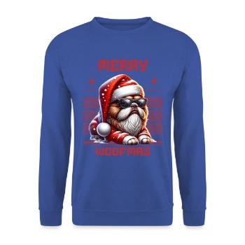 Père Noël Chien Noël Hommes et femmes - Sweat-shirt Unisexe - bleu royal - Devant - Alina (178cm) & Michal (187cm)