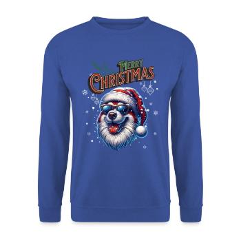 Père Noël Chien Noël Hommes et femmes - Sweat-shirt Unisexe - bleu royal - Devant - Alina (178cm) & Michal (187cm)