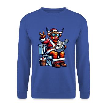 Père Noël Noël Hommes et femmes - Sweat-shirt Unisexe - bleu royal - Devant - Alina (178cm) & Michal (187cm)