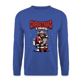 Santa Claus Christmas Men & Women - Unisex Sweatshirt - royal blue - Front - Alina (178cm) & Michal (187cm)