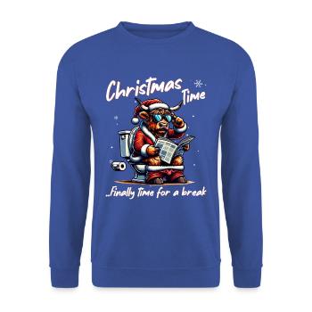 Santa Claus Christmas Men & Women - Unisex Sweatshirt - royal blue - Front - Alina (178cm) & Michal (187cm)