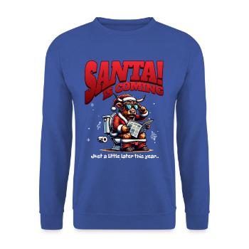 Santa Claus Christmas Men & Women - Unisex Sweatshirt - royal blue - Front - Alina (178cm) & Michal (187cm)