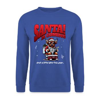 Santa Claus Christmas Men & Women - Unisex Sweatshirt - royal blue - Front - Alina (178cm) & Michal (187cm)