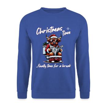 Santa Claus Christmas Men & Women - Unisex Sweatshirt - royal blue - Front - Alina (178cm) & Michal (187cm)