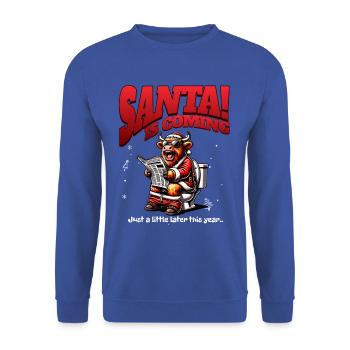 Père Noël Noël Hommes et femmes - Sweat-shirt Unisexe - bleu royal - Devant - Alina (178cm) & Michal (187cm)